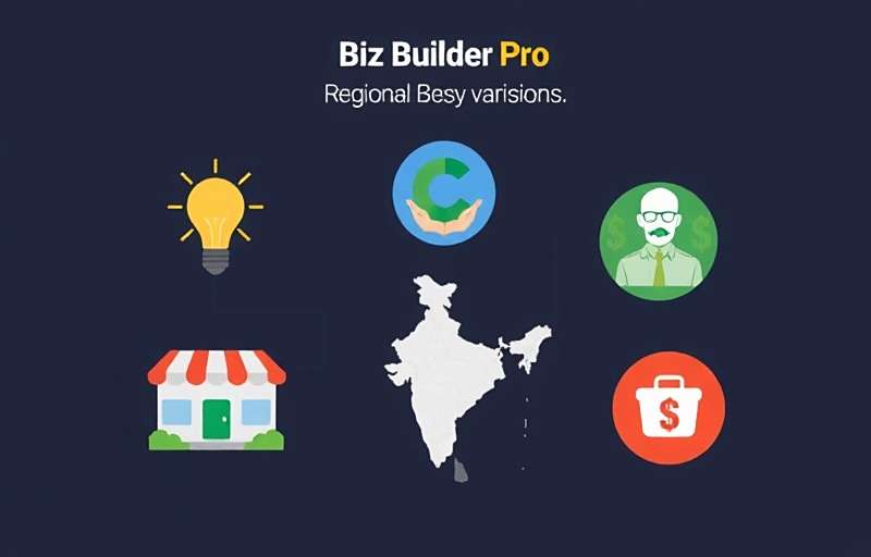 Biz Builder Pro showing regional business variations across different parts of India